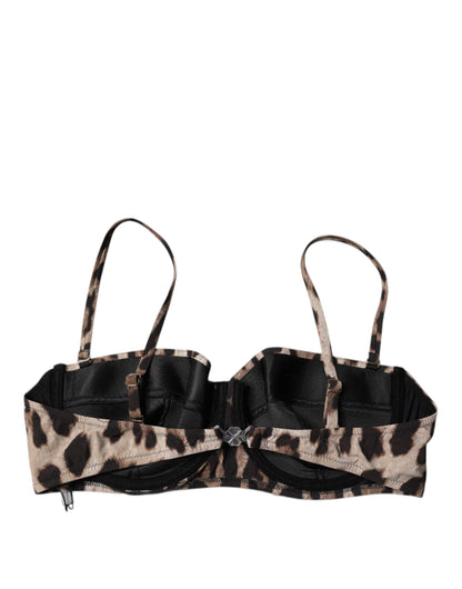 Dolce & Gabbana Brown Leopard Balcony Bra