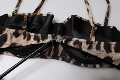 Dolce & Gabbana Brown Leopard Balcony Bra