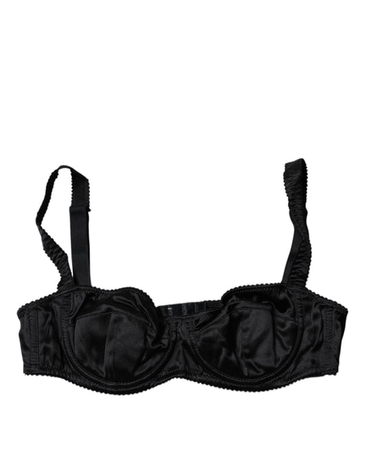 Dolce & Gabbana Black Silk Stretch Balconette Brassiere