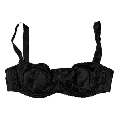 Dolce & Gabbana Black Silk Stretch Balconette Brassiere