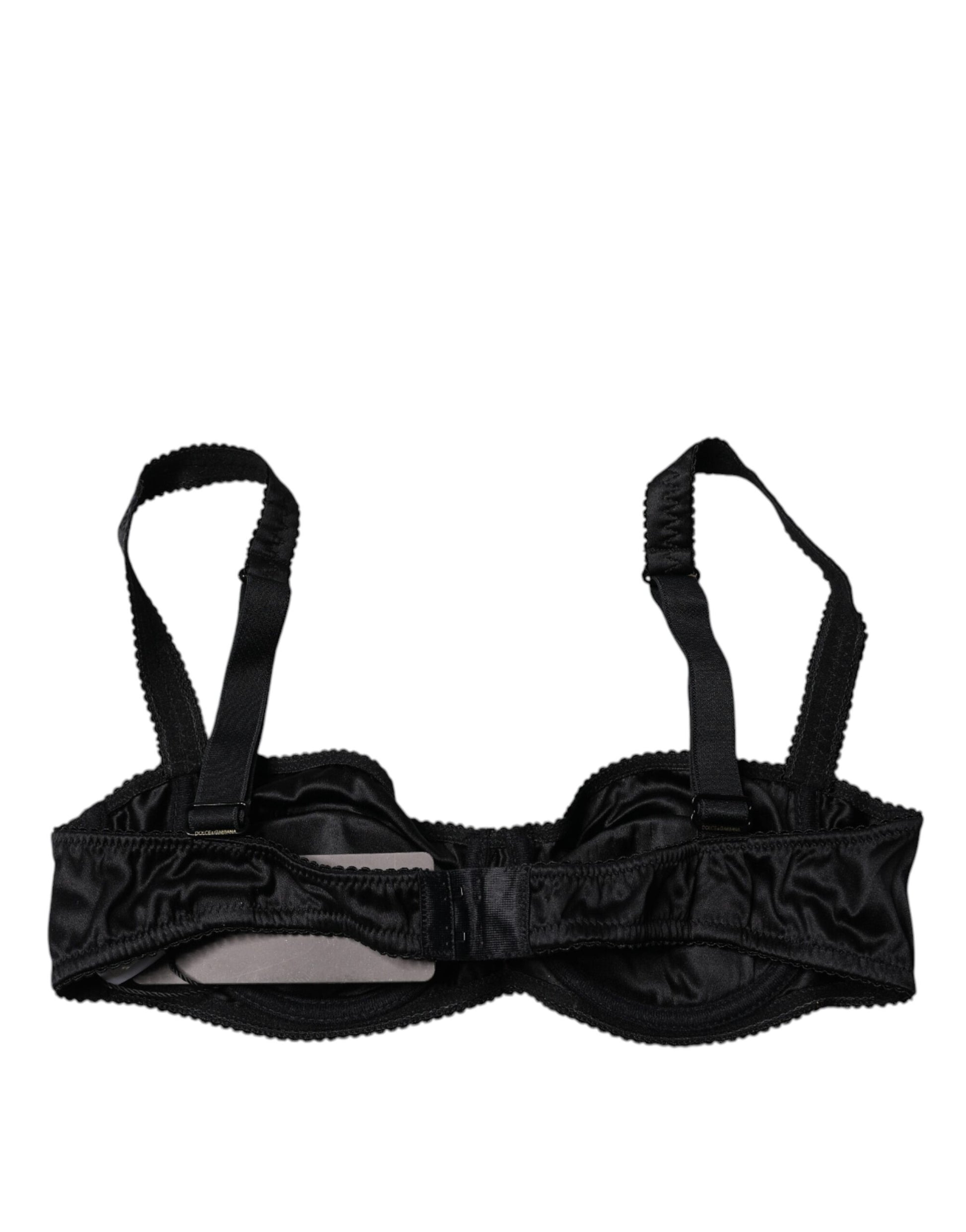 Dolce & Gabbana Black Silk Stretch Balconette Brassiere