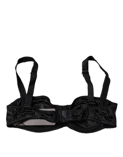Dolce & Gabbana Black Silk Stretch Balconette Brassiere