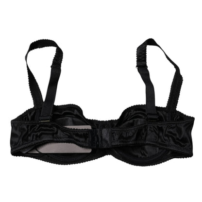 Dolce & Gabbana Black Silk Stretch Balconette Brassiere