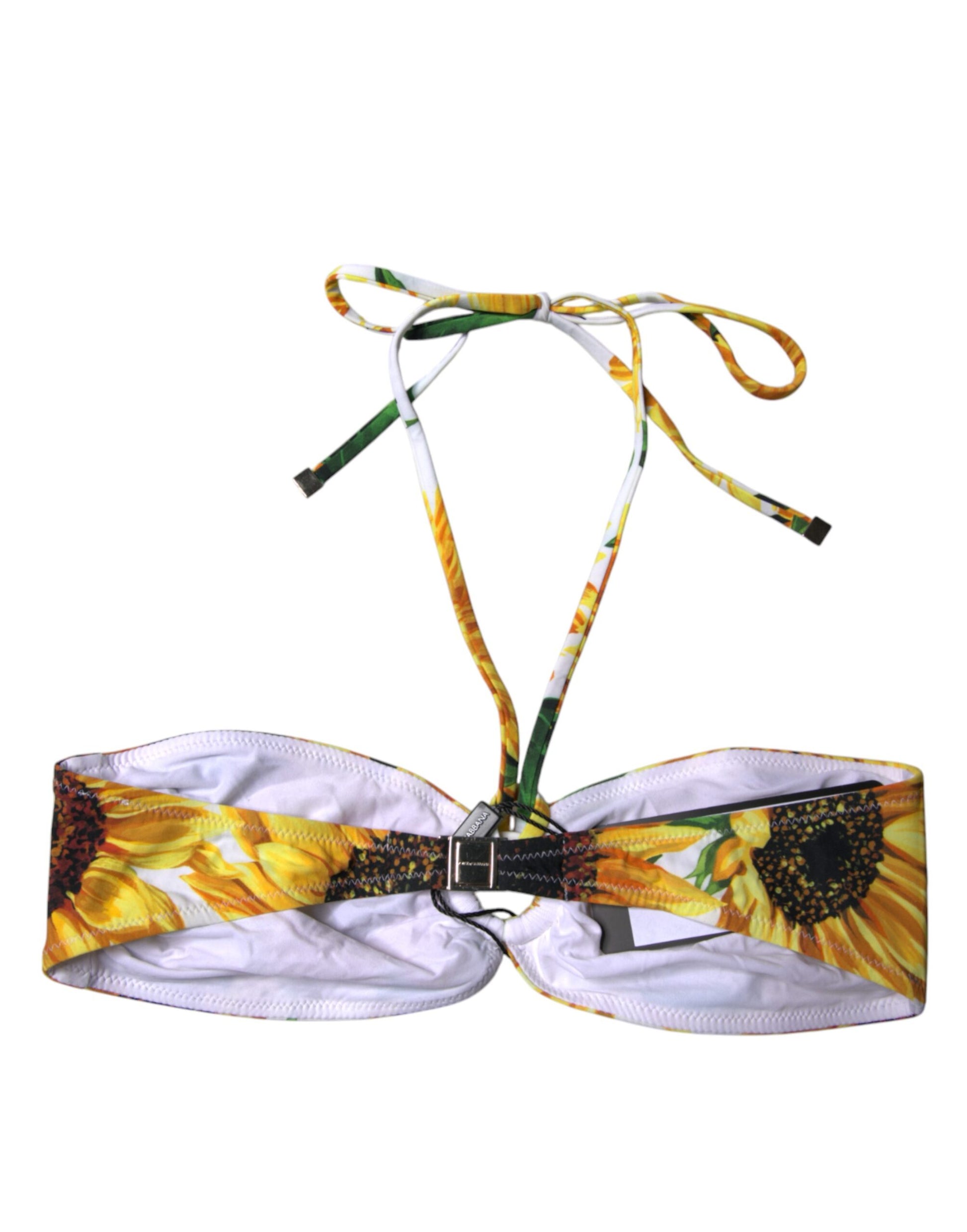 Dolce & Gabbana Multicolor Floral Halter Beachwear Bikini Top