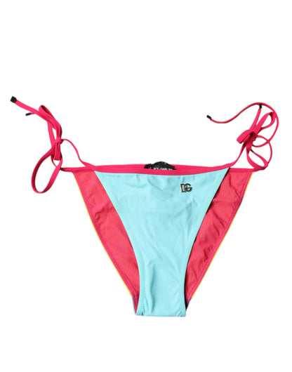 Dolce & Gabbana Multicolor Logo Swimsuit Bikini Bottom