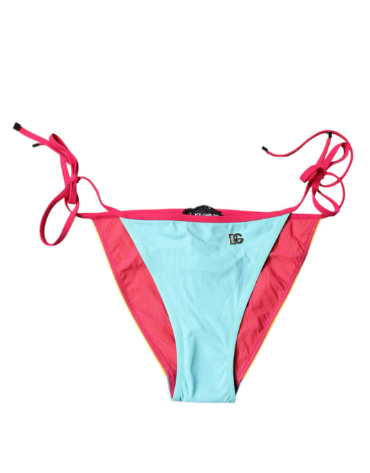 Dolce & Gabbana Multicolor Logo Swimsuit Bikini Bottom