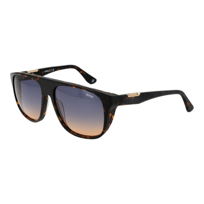 BMW Brown Men’s Aviator Sunglasses with Blue Gradient Lenses, 58mm
