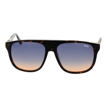BMW Brown Men’s Aviator Sunglasses with Blue Gradient Lenses, 58mm