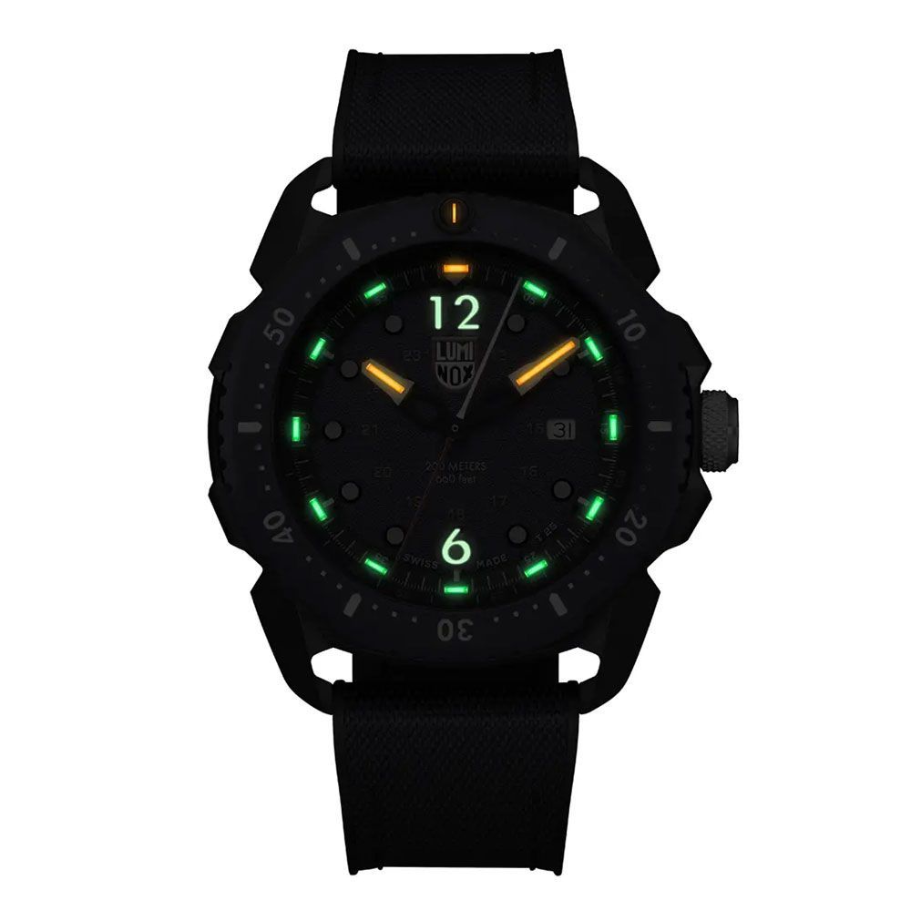 Luminox Blue Rubber Tactical Dive Watch with Carbon Case