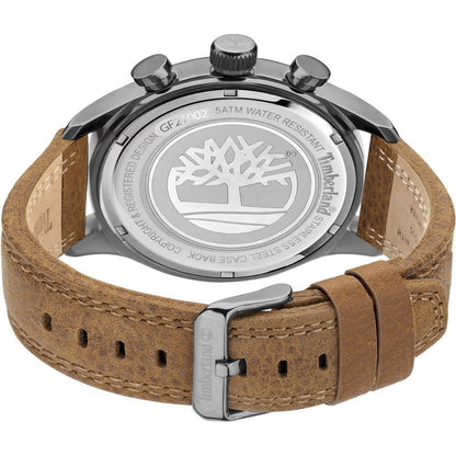Timberland Brown Leather Watch - Quartz Chronograph, 49mm