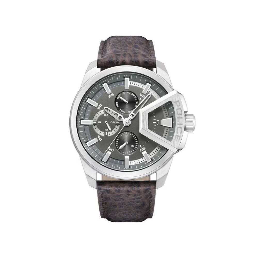 Police Men’s Brown Leather Analog Watch men