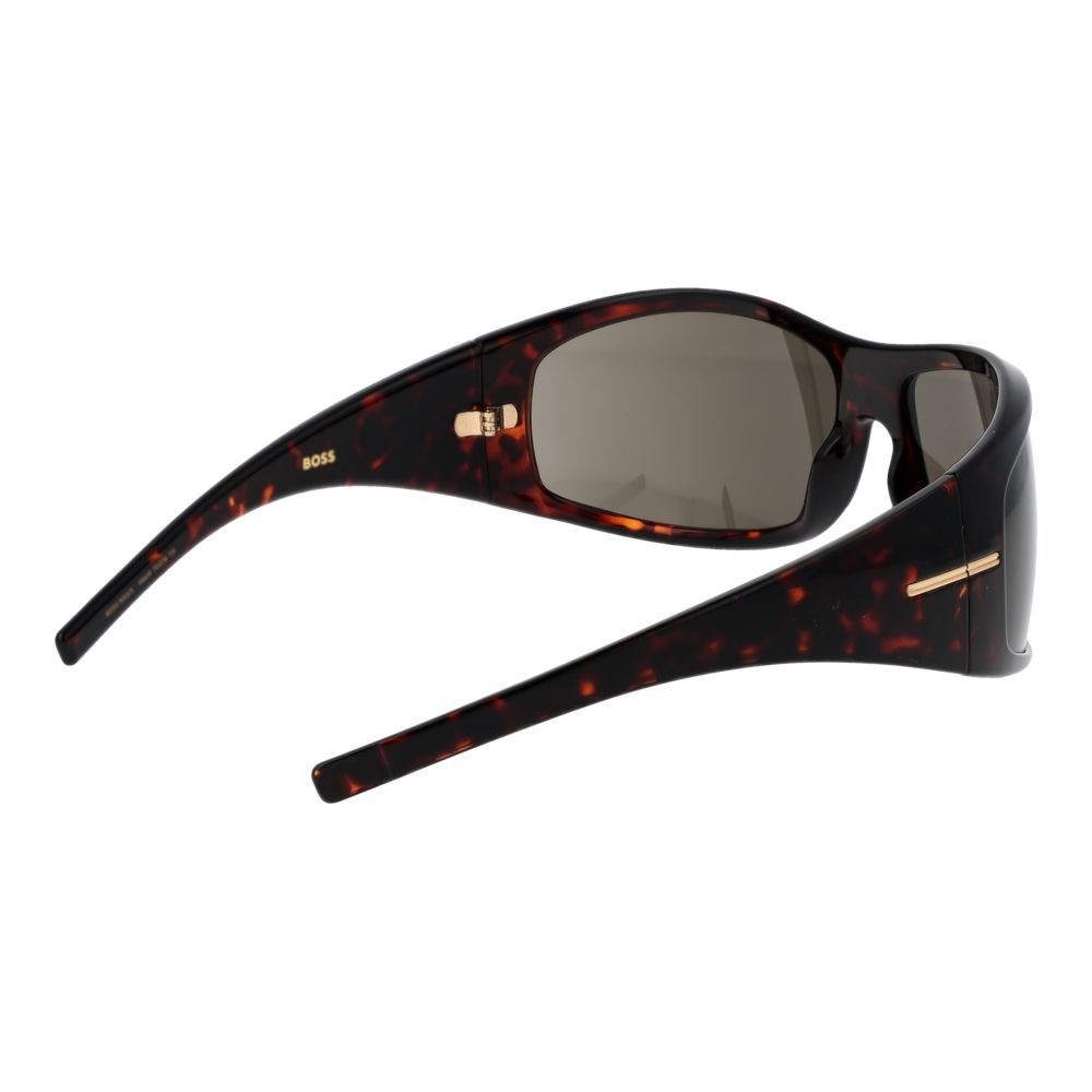 Hugo Boss Brown Women’s Sunglasses – Chic Rectangle Frame with Grey Lenses, 70mm