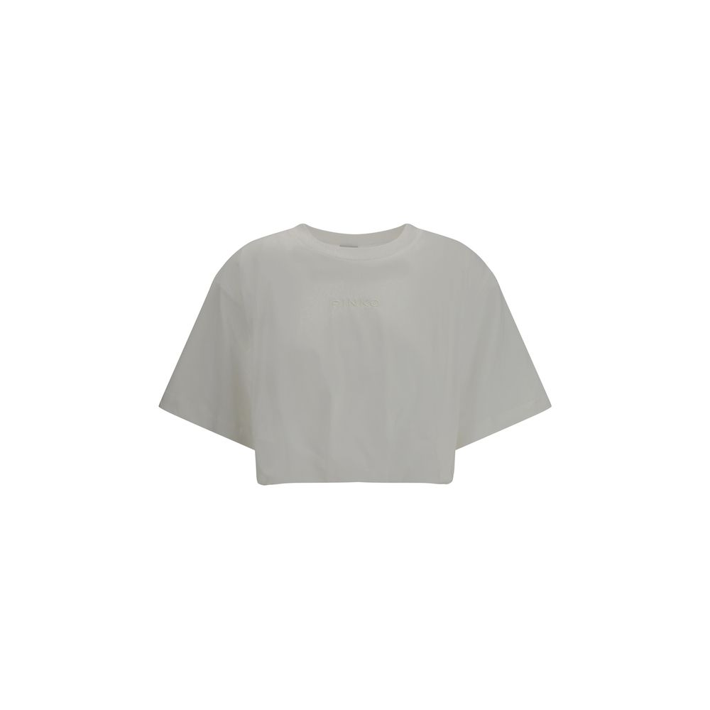 PINKO White Cropped T-Shirt