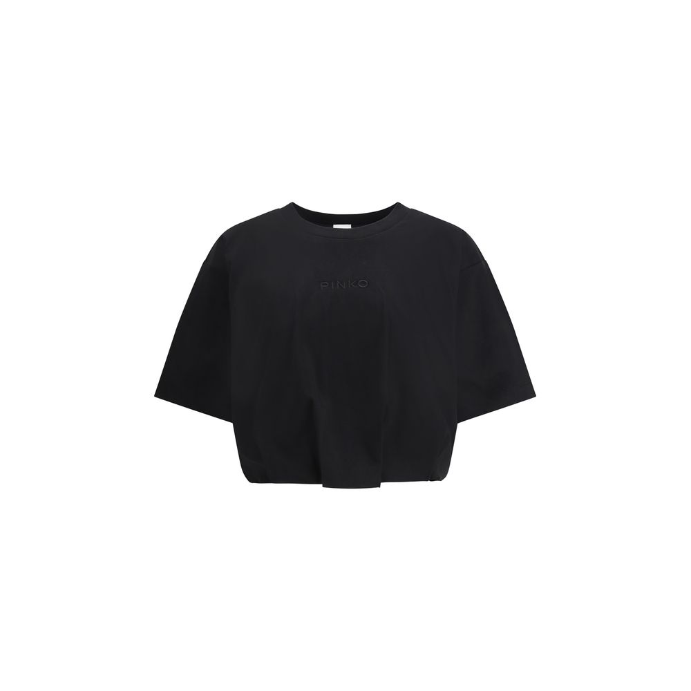PINKO Black Cropped T-Shirt