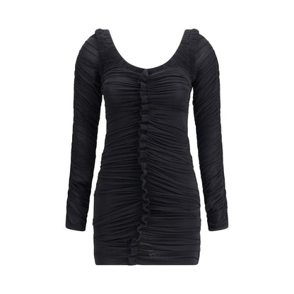 Alexander Wang Black Ruches Mini Dress