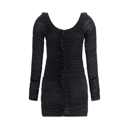 Alexander Wang Black Ruches Mini Dress