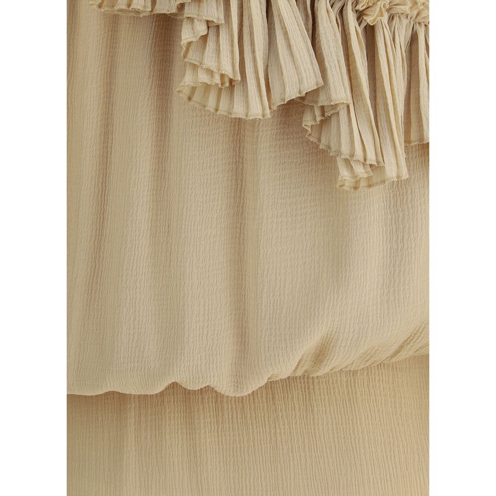 Saint Laurent One-Shoulder Silk Dress