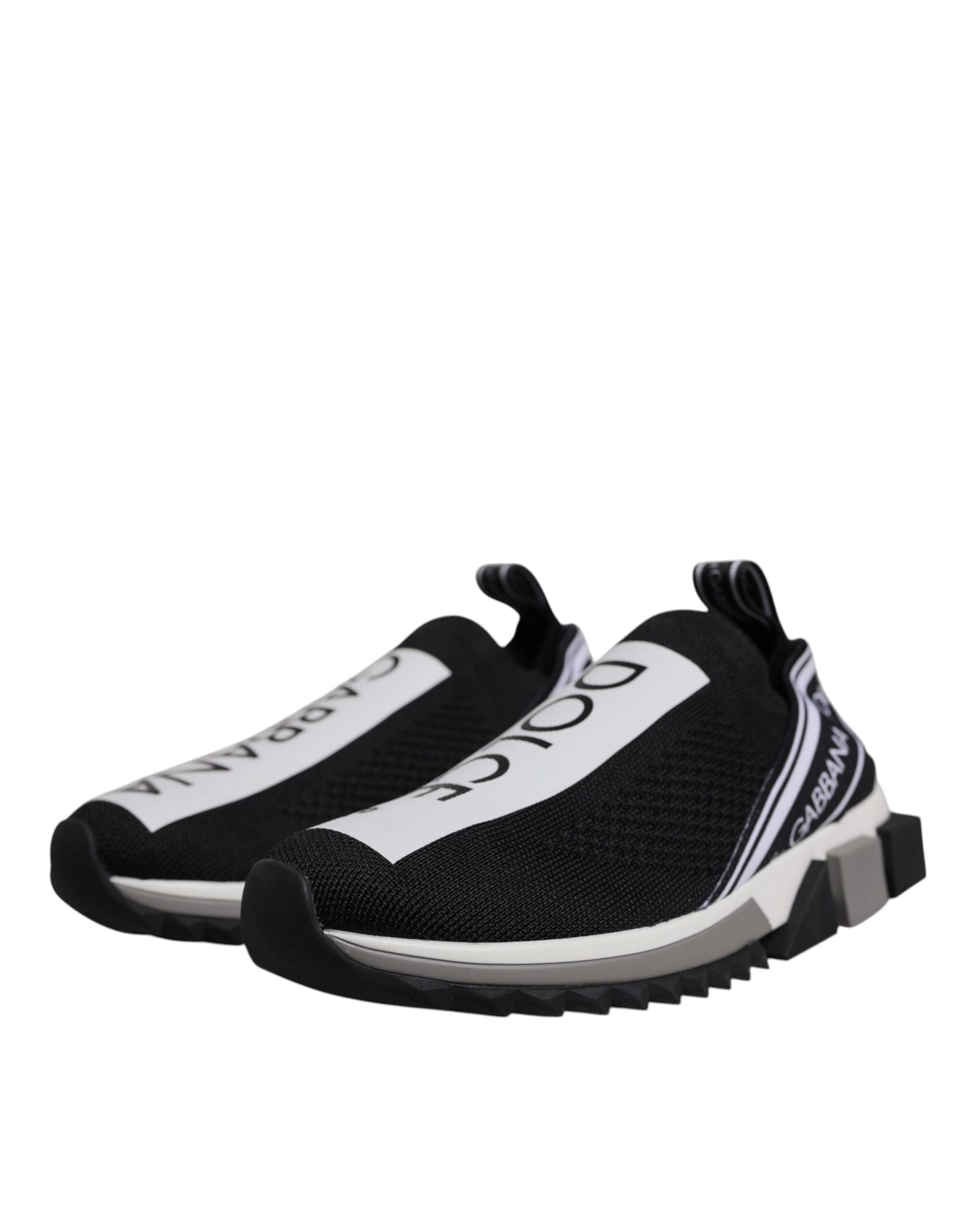 Dolce & Gabbana Black & White Slip On Sorrento Sneakers for Women
