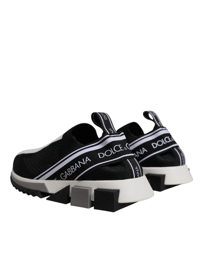 Dolce & Gabbana Black & White Slip On Sorrento Sneakers for Women