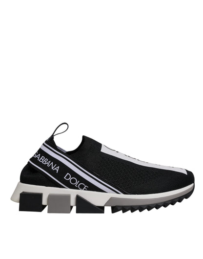 Dolce & Gabbana Black & White Slip On Sorrento Sneakers for Women