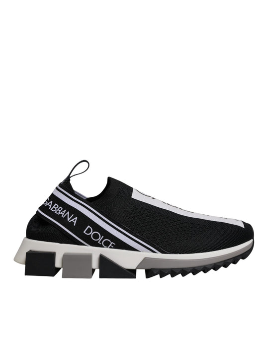 Dolce & Gabbana Black & White Slip On Sorrento Sneakers for Women
