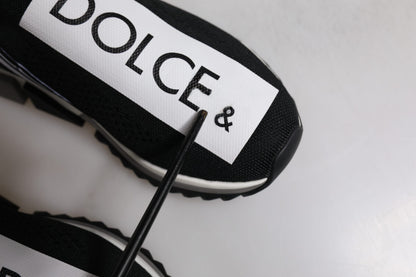 Dolce & Gabbana Black & White Slip On Sorrento Sneakers for Women