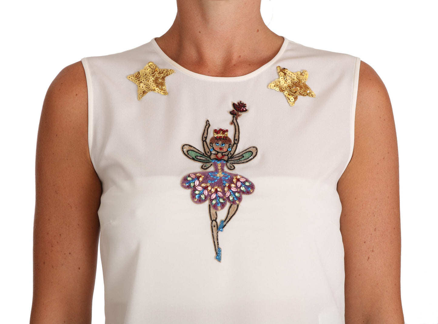  - Enchanted Crystal-Embellished Silk Blouse