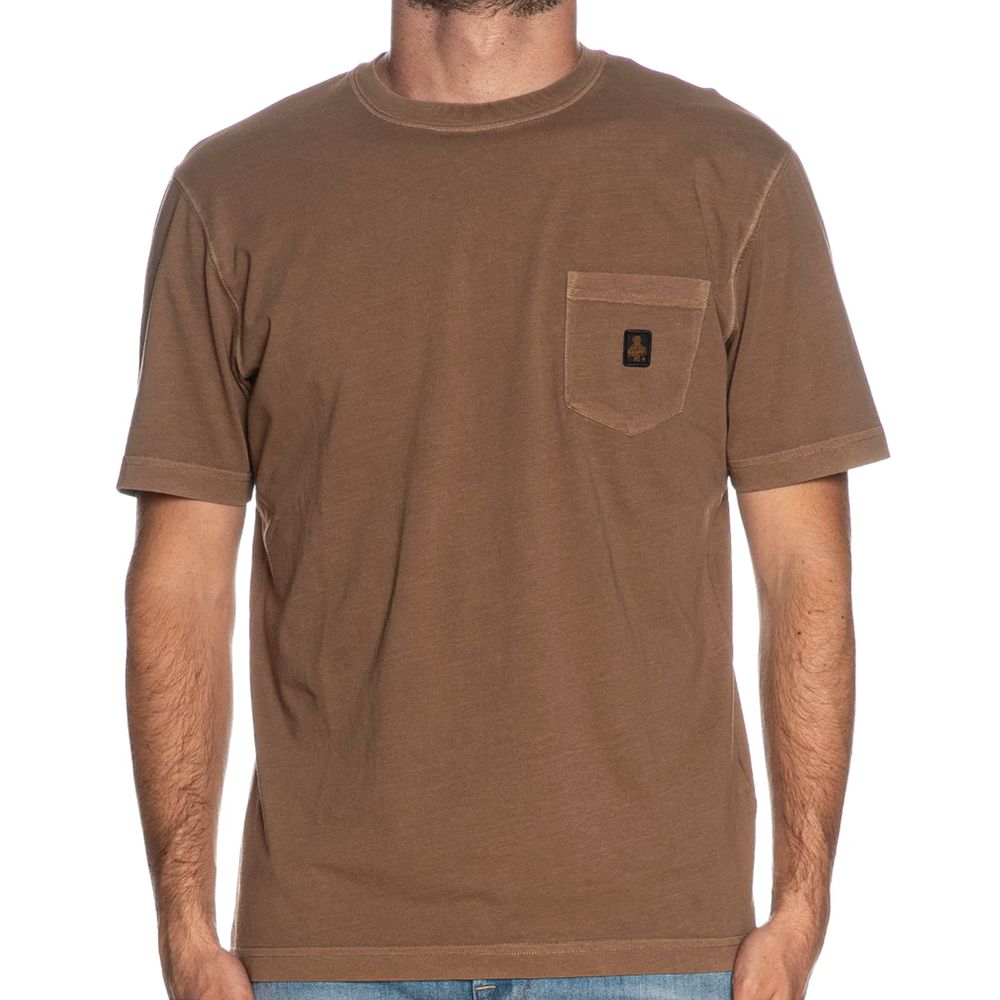 Refrigiwear Brown Cotton T-Shirt with Pocket