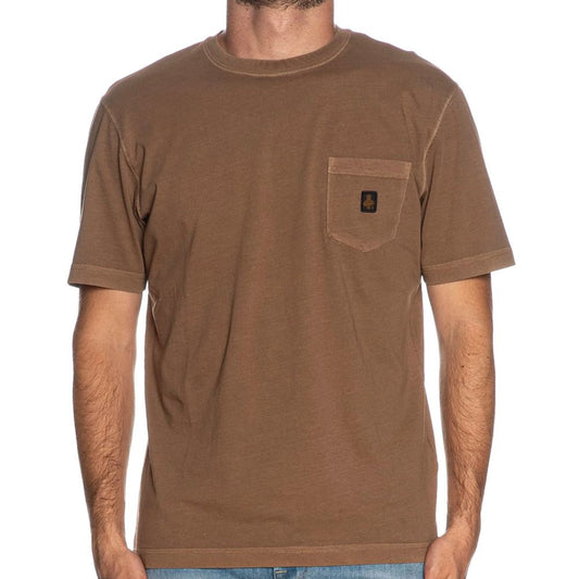 Refrigiwear Brown Cotton T-Shirt with Pocket