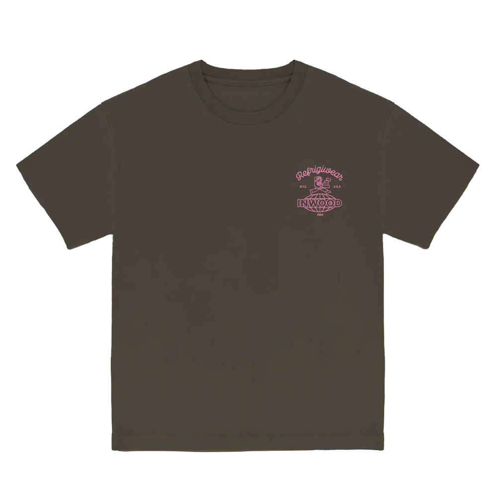 RefrigiWear Brown Cotton T-Shirt - Inwood Print