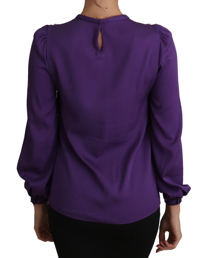  - Enchanted Purple Silk Crystal Blouse