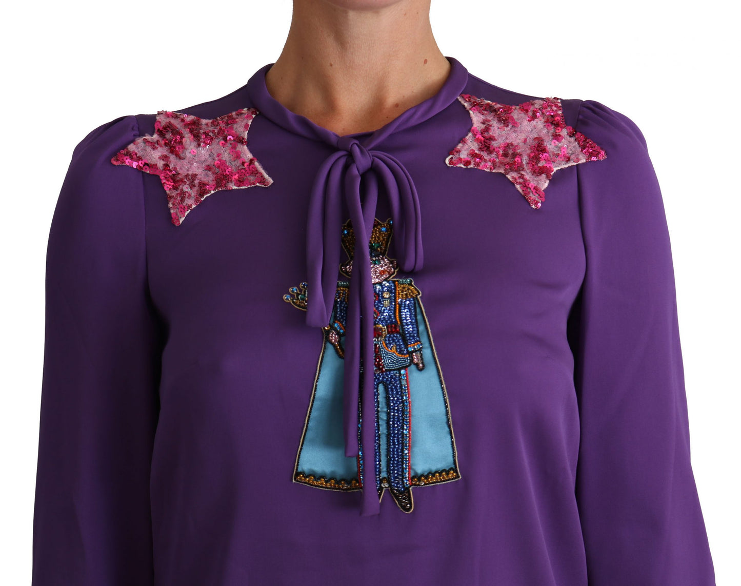  - Enchanted Purple Silk Crystal Blouse