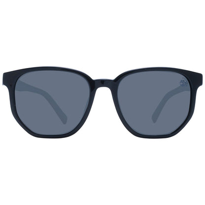 Timberland Men's Sunglasses – Black Round Frame with Grey Lenses