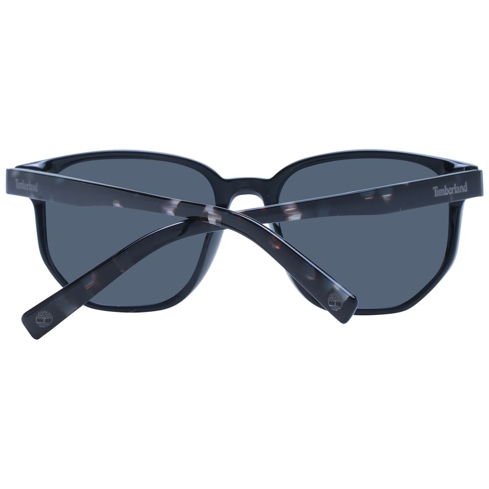 Timberland Men's Sunglasses – Black Round Frame with Grey Lenses