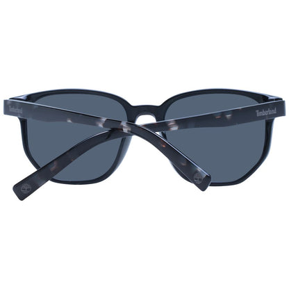 Timberland Men's Sunglasses – Black Round Frame with Grey Lenses