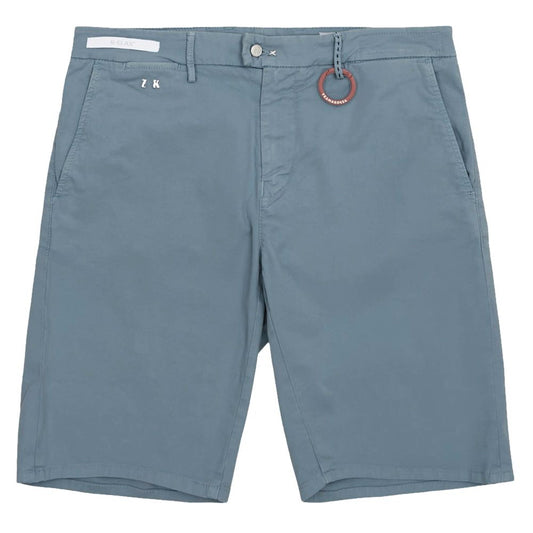 Tramarossa Light Blue Cotton & Linen Blend Shorts for Men