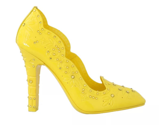 Dolce & Gabbana CINDERELLA Yellow Crystal Heels