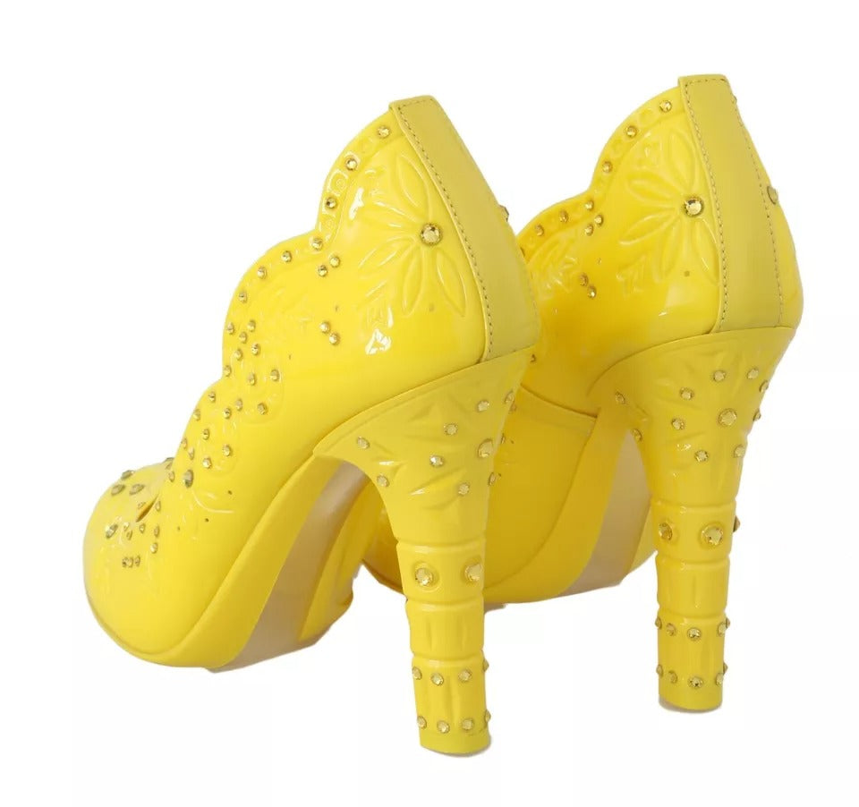 Dolce & Gabbana CINDERELLA Yellow Crystal Heels
