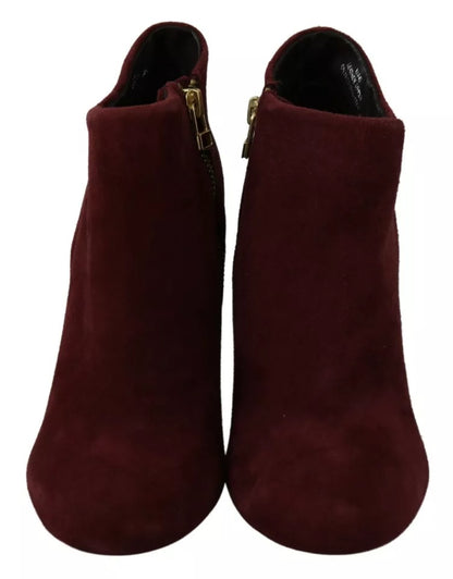 Steve Madden Maroon Blush Velvet Suede Penelope Ankle Boots Shoes