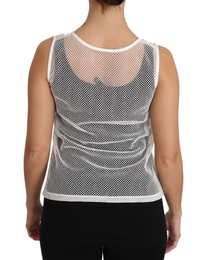 Elegant White Sheer Sleeveless Top - The Luxe Alliance