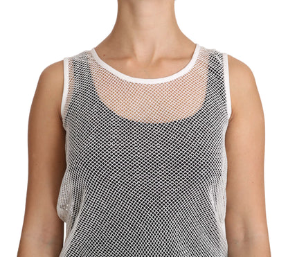 Elegant White Sheer Sleeveless Top - The Luxe Alliance