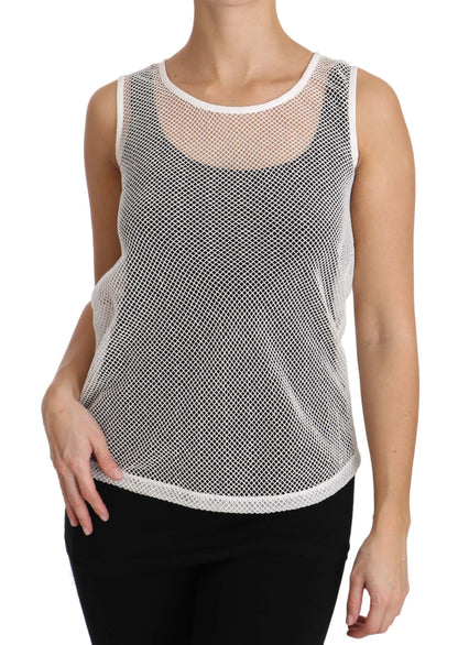 Elegant White Sheer Sleeveless Top - The Luxe Alliance