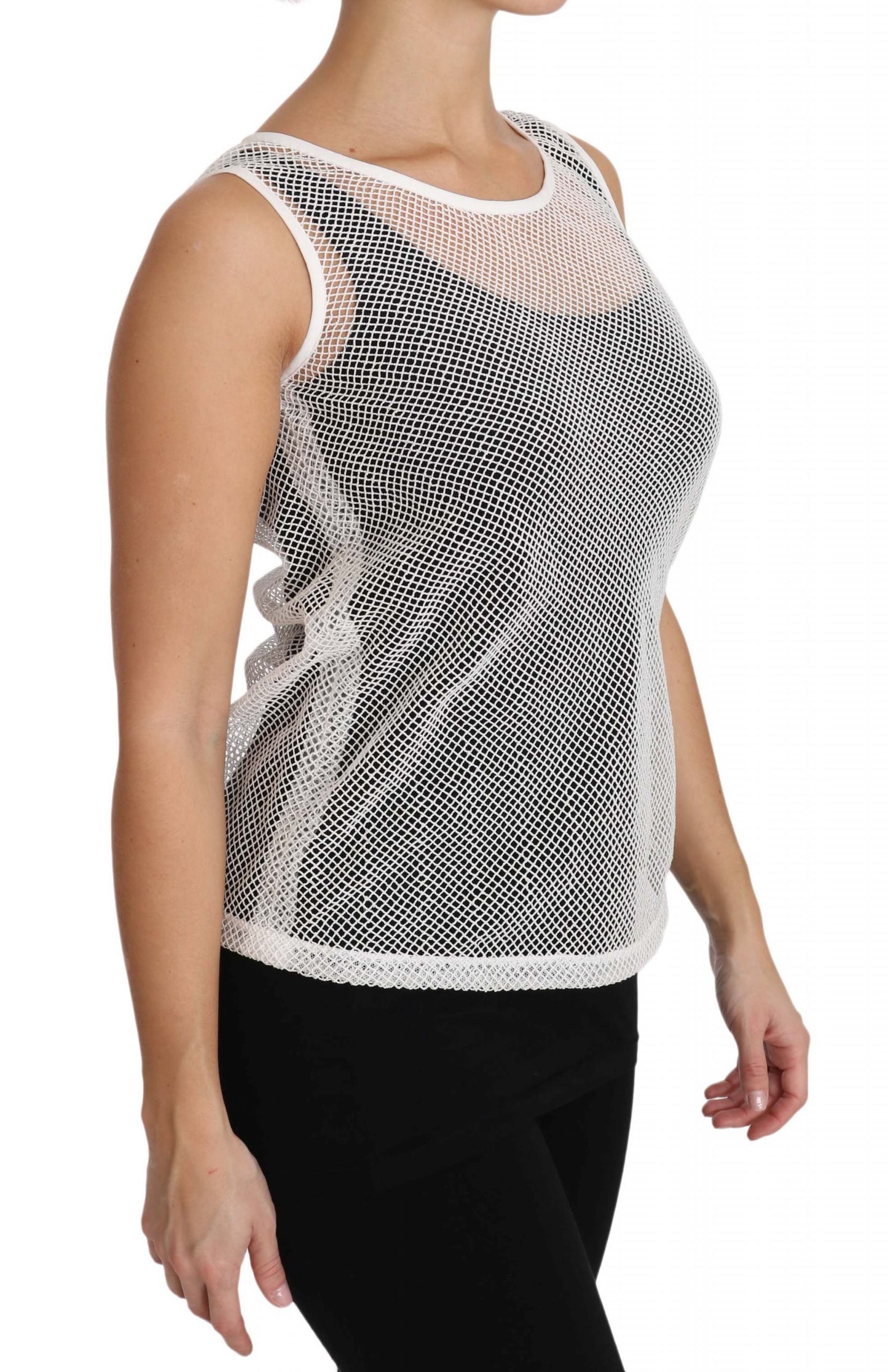 Elegant White Sheer Sleeveless Top - The Luxe Alliance