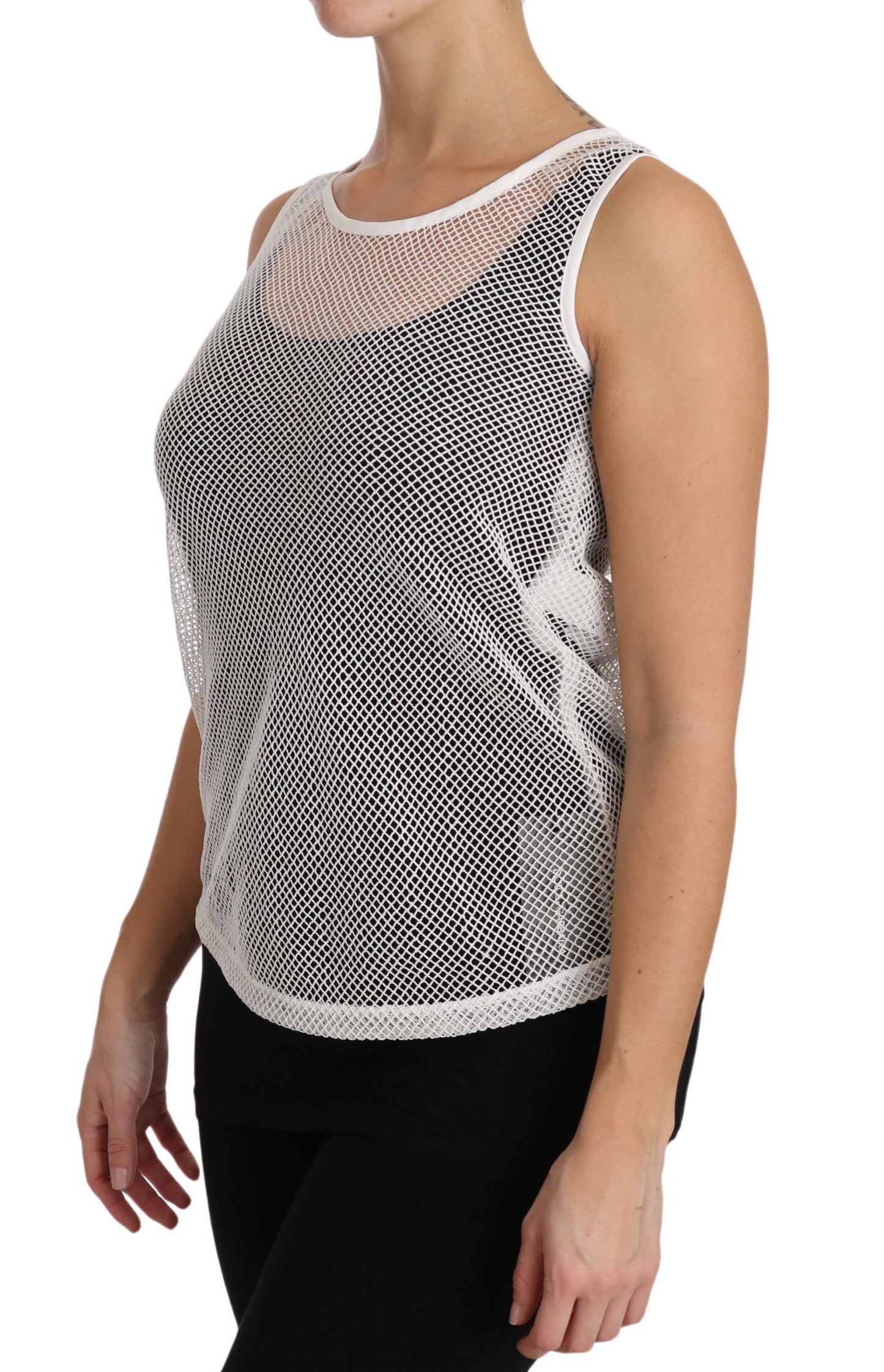 Elegant White Sheer Sleeveless Top - The Luxe Alliance