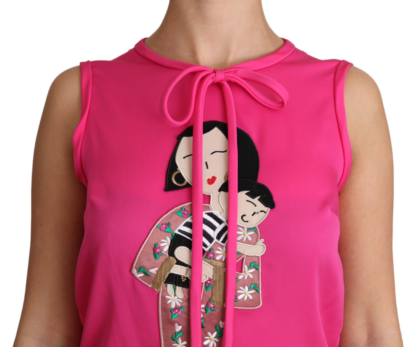  - Elegant Pink Silk Family Tank Top Shirt