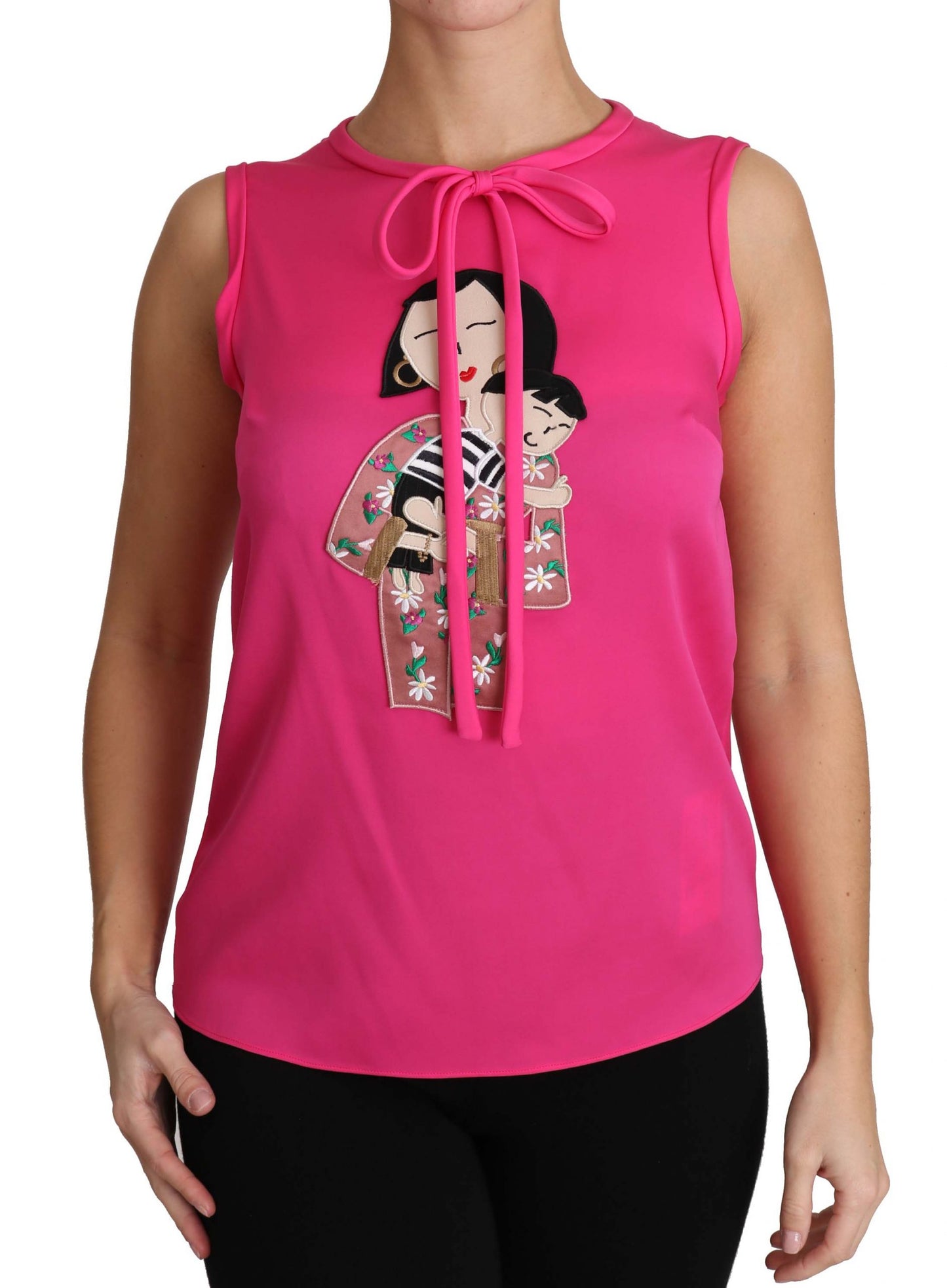  - Elegant Pink Silk Family Tank Top Shirt