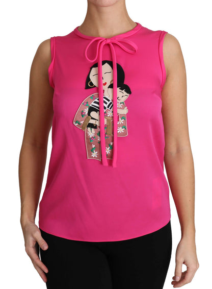  - Elegant Pink Silk Family Tank Top Shirt