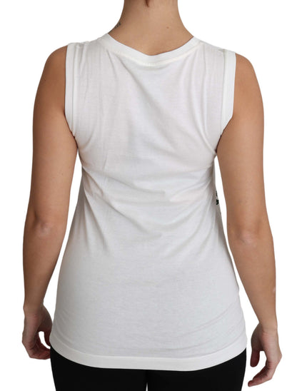 Elegant White Sleeveless Cotton Silk Shirt - The Luxe Alliance