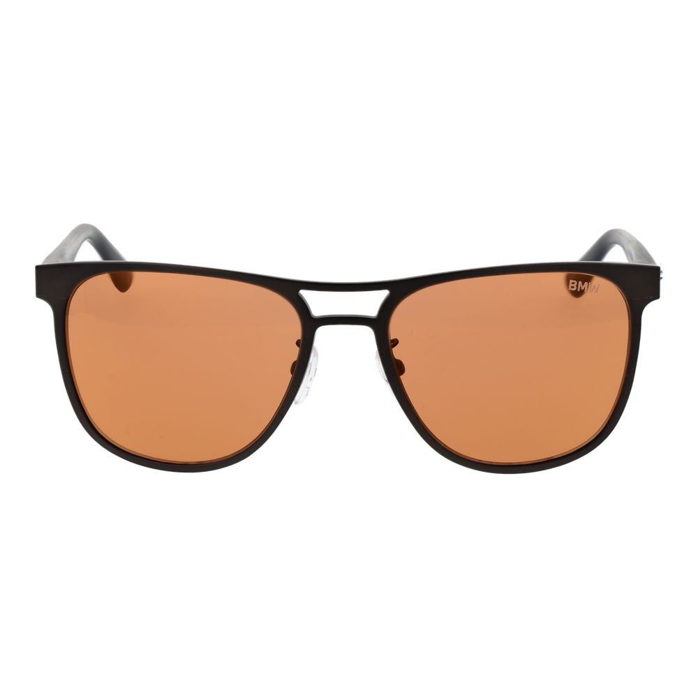 BMW Gray Men’s Sunglasses – Gunmetal Aviator Frame with Orange Lenses, 56mm