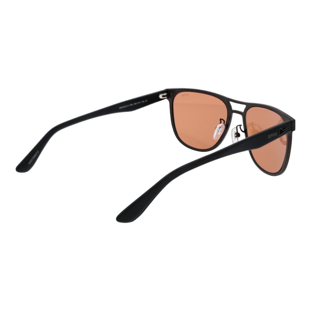 BMW Gray Men’s Sunglasses – Gunmetal Aviator Frame with Orange Lenses, 56mm